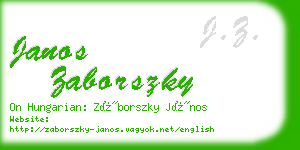 janos zaborszky business card